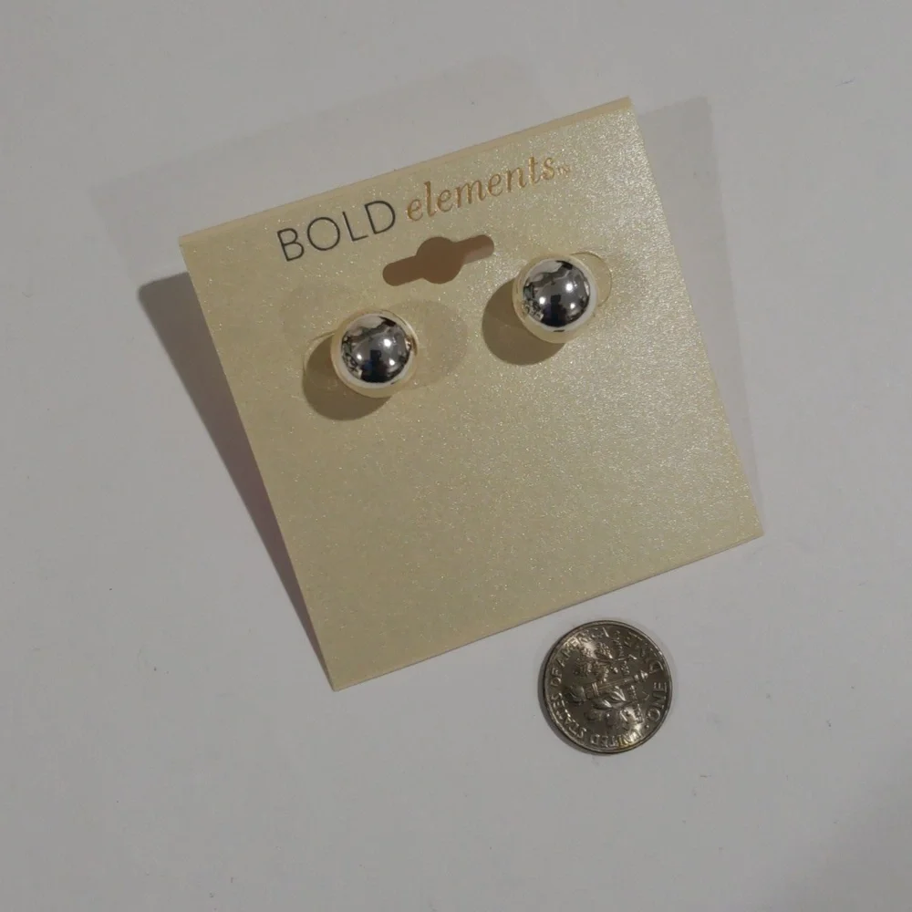 BOLD elements Elegant Silver Classic Ball Stud Earrings - Women Fashion Jewelry